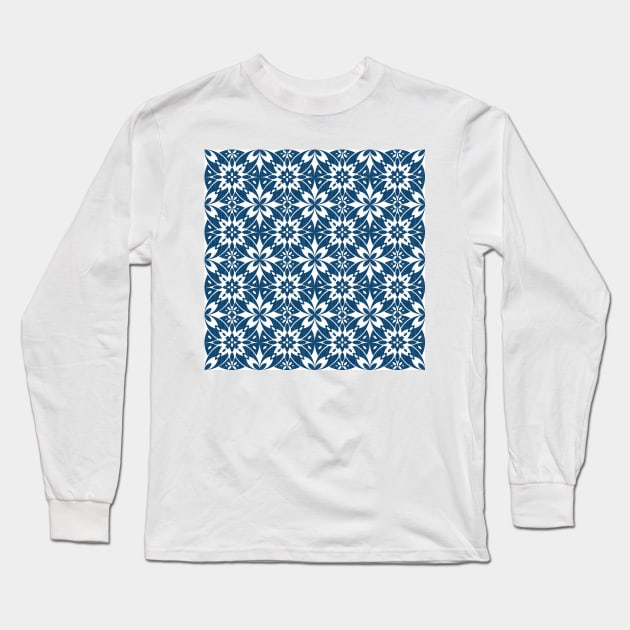 Mediterranean Tiles N.01 / Blue Jeans Long Sleeve T-Shirt by matise